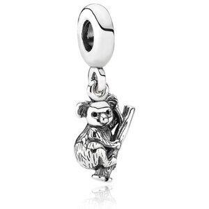 PANDORA Koala Dangle Authentic Charm Silver Animal Zoo Bear Cute Australia